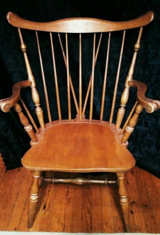 Vtg Antique Nichols & Stone Windsor Arm Chair Sturdy.