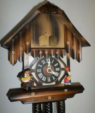 German Black Forest Musical Edelweiss Wood Chalet Cuckoo Clock