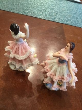 Two Dresden Lace Ballerina Figurine “Mint” 3