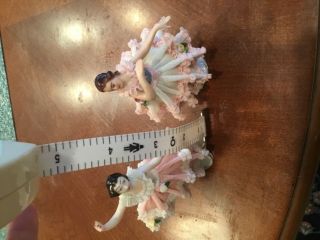 Two Dresden Lace Ballerina Figurine “Mint” 8