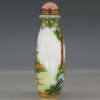Chinese Exquisite Handmade people pattern Glass snuff bottle 4