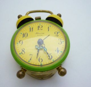 Vintage Blessing West Germany Portable Alarm Clock 3” -