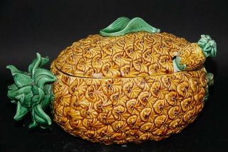 Stunning Quality Mafra Style Majolica Pineapple Palissy Interest Portugal Rare