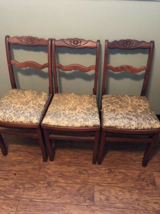 Solid Kumfort Louis Rastetter Sons Wood Folding Chair Antique Vintage Set 3