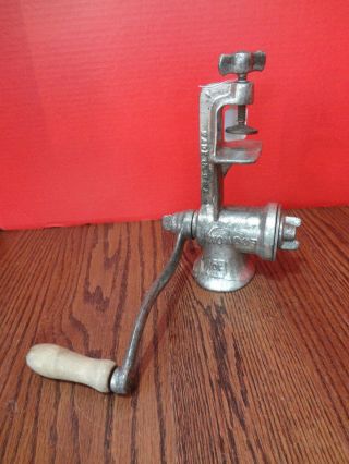 Vintage Economy 10 Bench Clamp Meat Grinder With Wood Handle Fast S/h