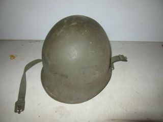 Vintage Military Helmet With Liner.  Veterans Name Stenciled Inside