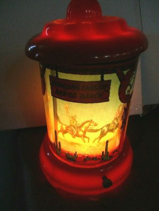 Rare Antique,  Motion Lamp Hopalong Cassidy W/ Stage Coach & Cowboys,  Bar 20