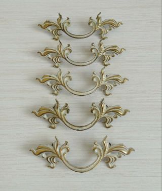 Belwith Brass P1751 French Provincial Drawer Pulls 3 " Bore Set Of 5 White Gold