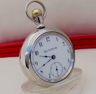 Antique 1887 Elgin 15 Jewels Pocket Watch In Horse Engraved Case Size 18 - Runs