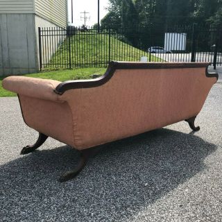 antique Duncan Phyfe claw foot carved mahogany sofa for restoration 5