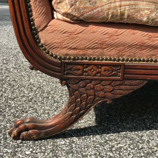 antique Duncan Phyfe claw foot carved mahogany sofa for restoration 8