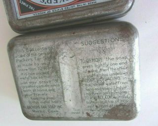 Vintage Packers tar soap antique soap tin Mystic Conn. 3