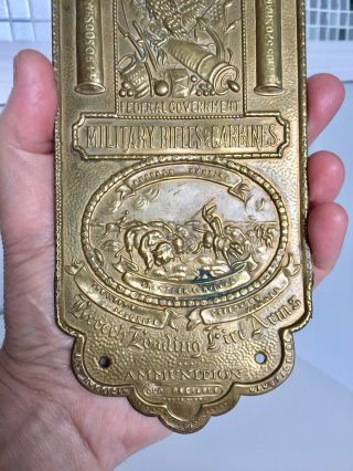 Advertising Brass Door Finger Plate for the.  SHARP’S RIFLE COMPANY - RARE & UNUSUAL 3