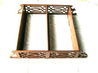 A Lovely Victorian 1900 ' s Timber 3 Shelf Filigree Sided Wall Mount Whatnot Shelf 2