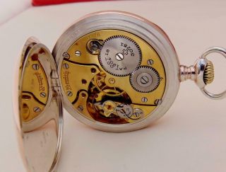 Rare 1904 ZENITH 15 JEWELS Pocket Watch in HEAVY FINE SILVER CASE RUNS 7
