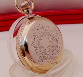 Scarce 1894 Elgin Pocket Watch In 14 K Gold Filled Rose Engraved Case 16s - Runs