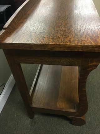 Antique Oak Library Table Desk With Drawer 2