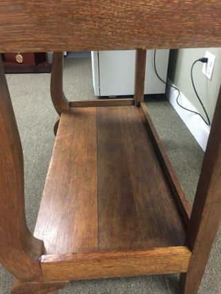 Antique Oak Library Table Desk With Drawer 5