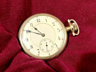 Antique Silver Unknown Open Face Pocket Watch Philadelphia Watch Case Co.