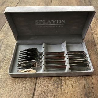 Vtg Boxed Set 4 Splayds Forks,  Spoon Knife Combo Sporks