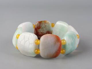 Chinese Exquisite Handmade Turtle Shell Carving Jadeite Jade Bracelets