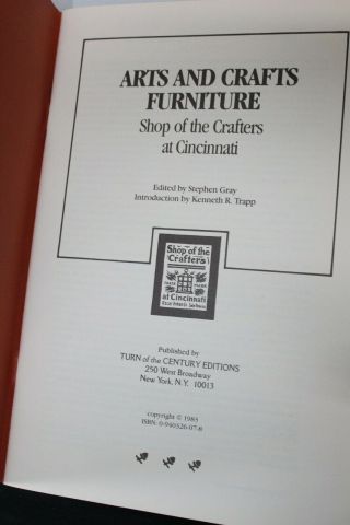 Vtg 1983 Book ARTS AND CRAFTS FURNITURE SHOP OF THE CRAFTERS AT CINCINATTI 2