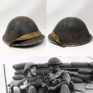 D - Day France Barn Find British Wwii P - 1944 Turtle Mk Iv Steel Helmet Relic
