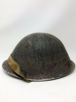 D - Day France Barn Find British WWII P - 1944 Turtle MK IV Steel Helmet Relic 4