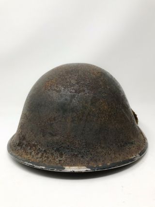 D - Day France Barn Find British WWII P - 1944 Turtle MK IV Steel Helmet Relic 5