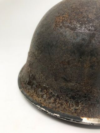 D - Day France Barn Find British WWII P - 1944 Turtle MK IV Steel Helmet Relic 6