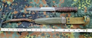 Rare Ww2 Usm3 Aerial Trench Fighting Knife With M8 Scabbard Excellente.