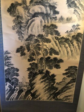 Vintage Scroll Print of Acient Chinese Landscape Very Large Scroll 3
