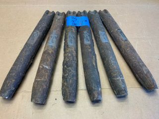 6 Antique Oval Old Cast Iron Window Sash Weights 5 - 1/2 Pounds From 1887