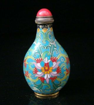 Collectibles 100 Handmade Painting Brass Cloisonne Enamel Snuff Bottles 038