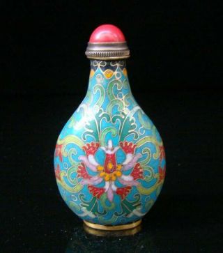 Collectibles 100 Handmade Painting Brass Cloisonne Enamel Snuff Bottles 038 3