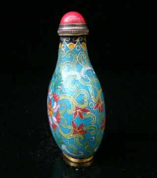 Collectibles 100 Handmade Painting Brass Cloisonne Enamel Snuff Bottles 038 6