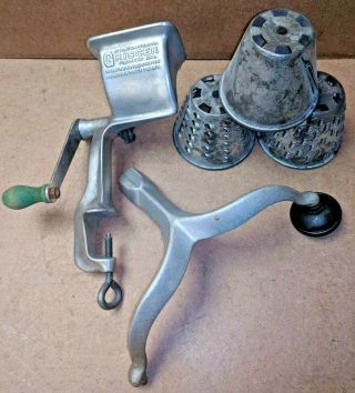 Vtg 1922 Griscer Food Cutter Cheese Meat Grinder Counter Top Mount Part Stand