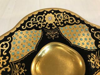 Antique black Knight Jeweled cobalt gold cup saucer. 5