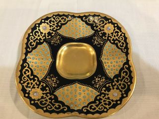 Antique black Knight Jeweled cobalt gold cup saucer. 6