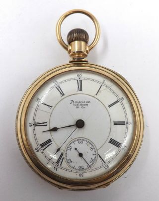 1889 Waltham Grade A.  T.  & Co.  Model 1883 18s 15j Gold Plated Pocket Watch L57