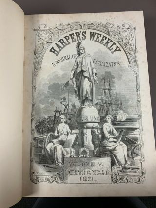 Harper’s Weekly Vol.  5 1861 Full Year Volume Civil War