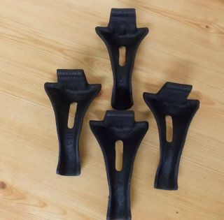 Vintage Set of 4 Cast Iron Stove Legs Feet 5 1/4 