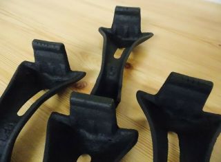 Vintage Set of 4 Cast Iron Stove Legs Feet 5 1/4 