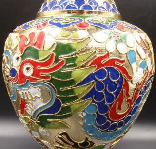 200mm Collectible Handmade Copper Brass Cloisonne Enamel Vase Deco Art 2