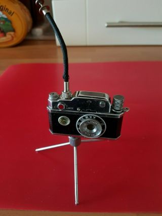 Vintage Kkw Camera Cigarette Lighter With Tripod & Compass