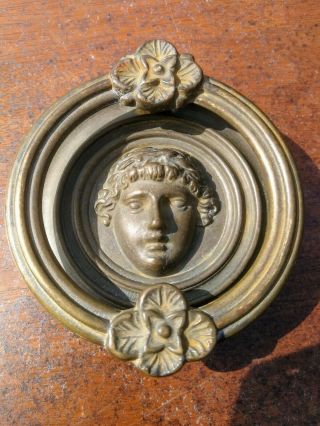Antique Bronze (lost Wax Casting) Roman Emperor Door Knocker Top Quality