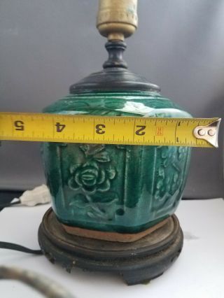 Antique Chinese Green Shiwan GUANGZU Lamp 5