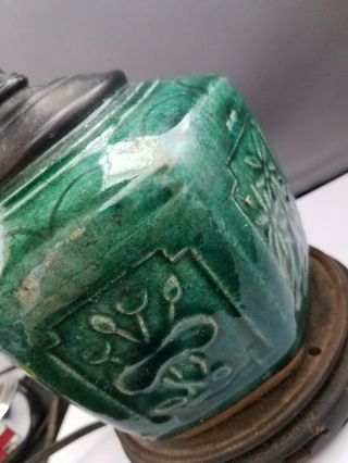 Antique Chinese Green Shiwan GUANGZU Lamp 6