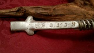 Vintage NOS Cast Iron LEHIGH WOOD STOVE LID LIFTER - - Coil Spring Handle 2