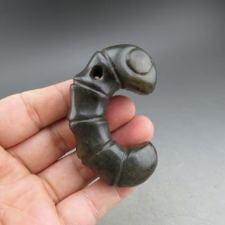 China,  Jade,  Hongshan Culture,  Natural Jade,  Cicada,  Pendant A4